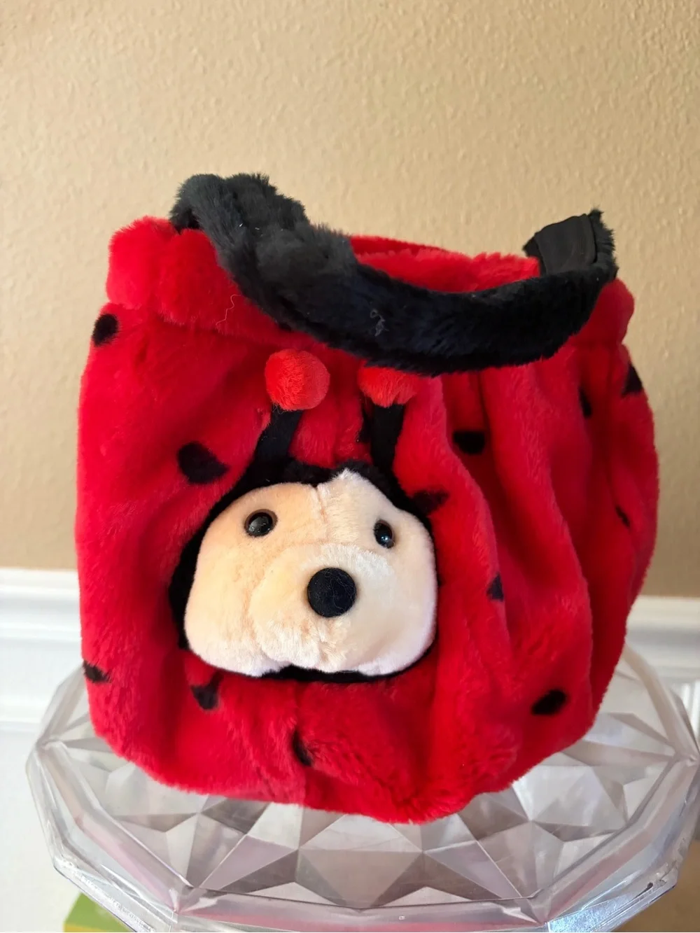 Celebrate Halloween Vintage Lady Bug Plush Basket CUTE!